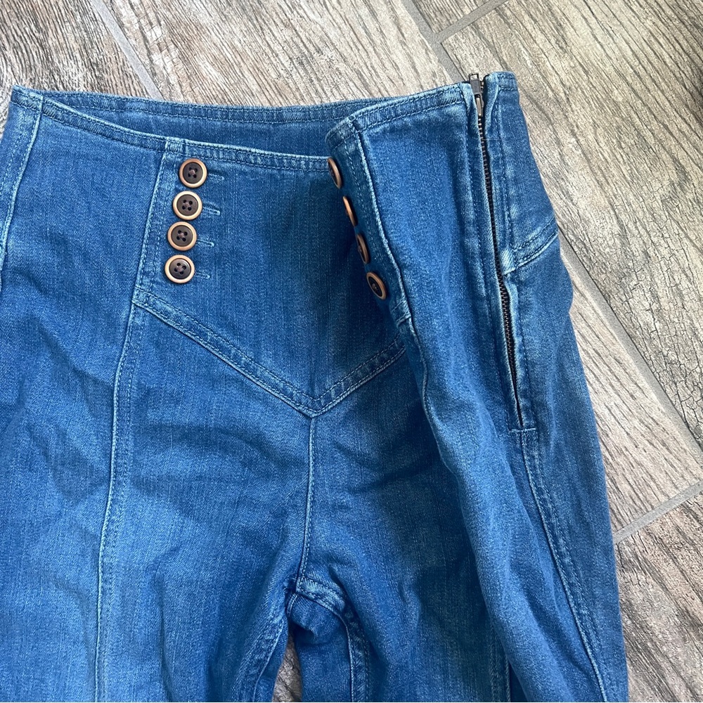 Anthropologie Pilcro and the Letterpress Blue Flare Wide Leg Jeans, Women’s 27 - Picture 6 of 11